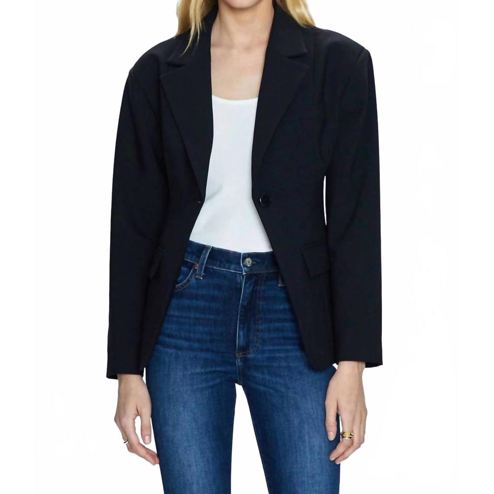 NEW PISTOLA stassi cinched waist blazer in black